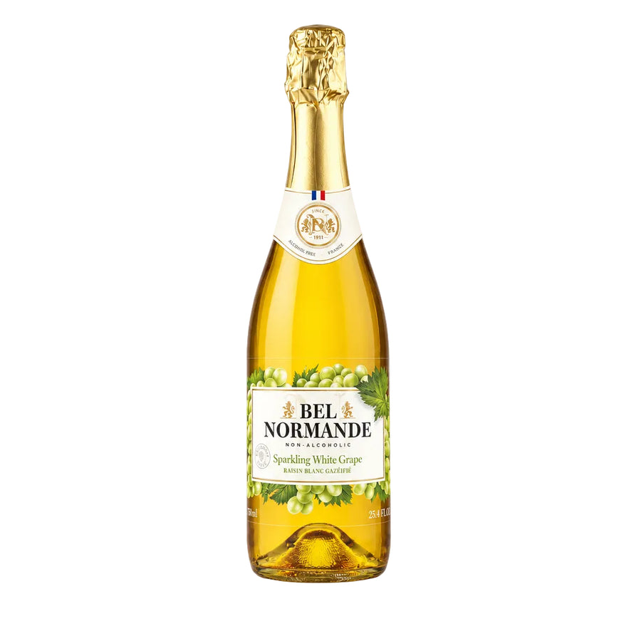 Alcohol-free sparkling white grape drink bottle