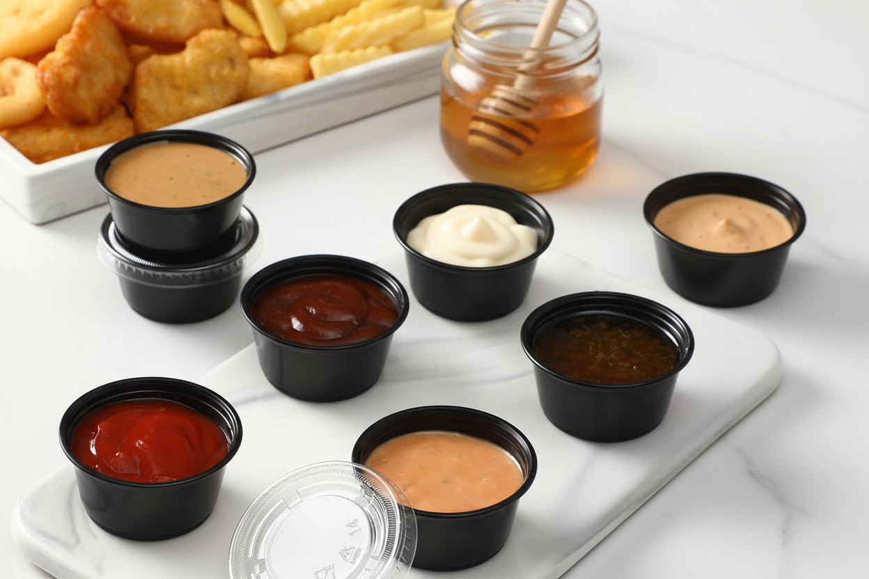 Black Portion Cup with Lid – (2 oz)