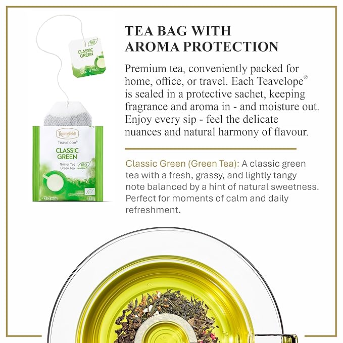 شاي رونفيلدت الأخضر العضوي الكلاسيكي (25 كيسًا)