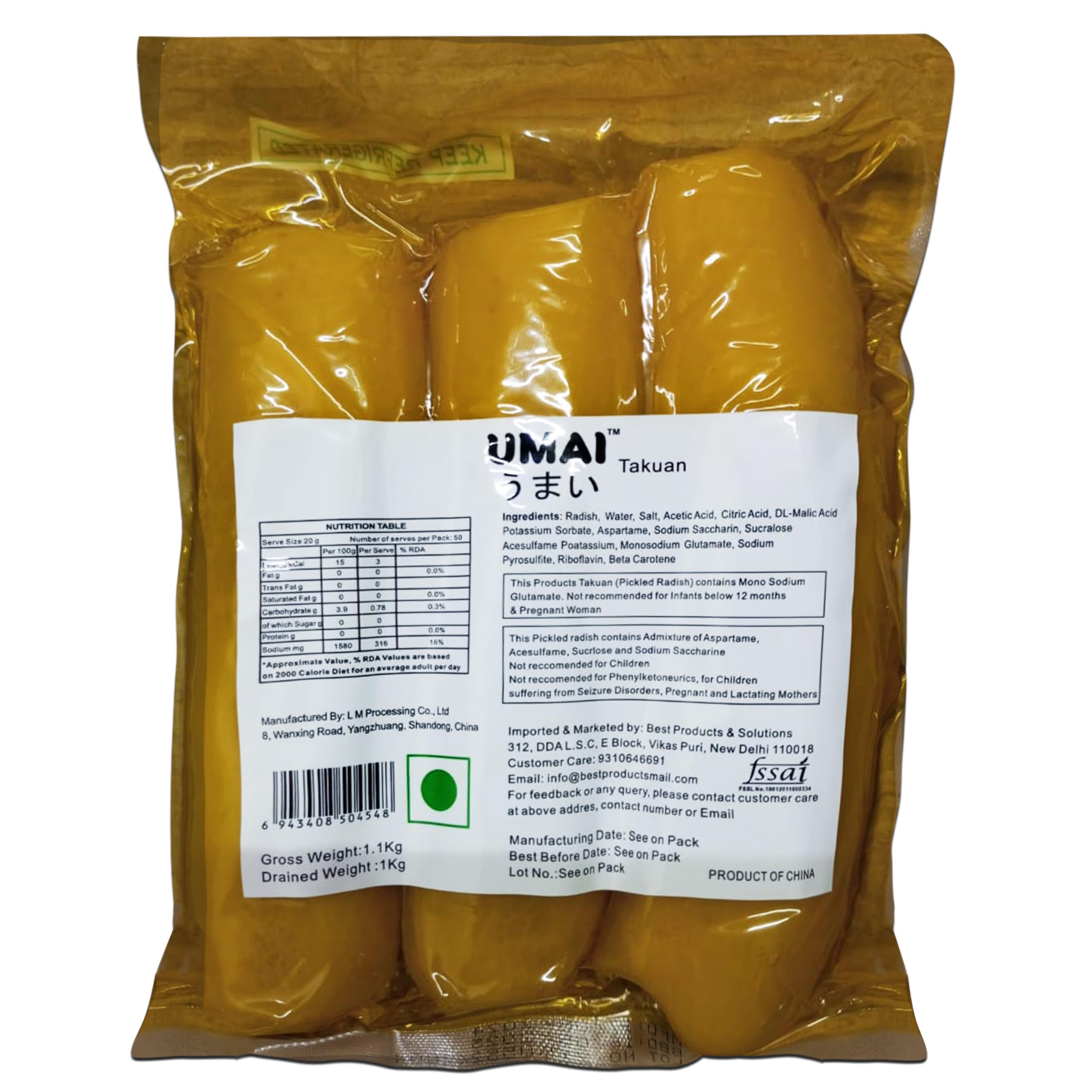 Umai Takuan Pickled Radish (1 kg)