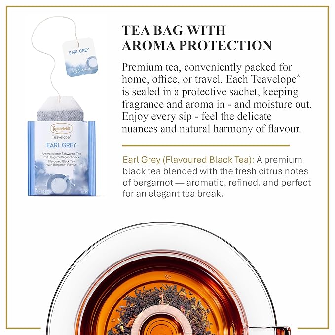 شاي رونفيلدت الأسود بنكهة إيرل جراي (25 كيسًا)