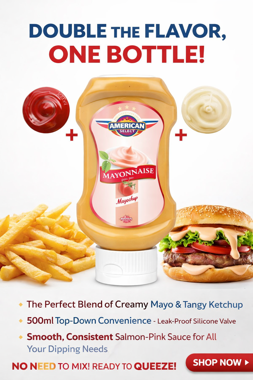 American Select Mayonnaise Mayochup top Down-(500ml)