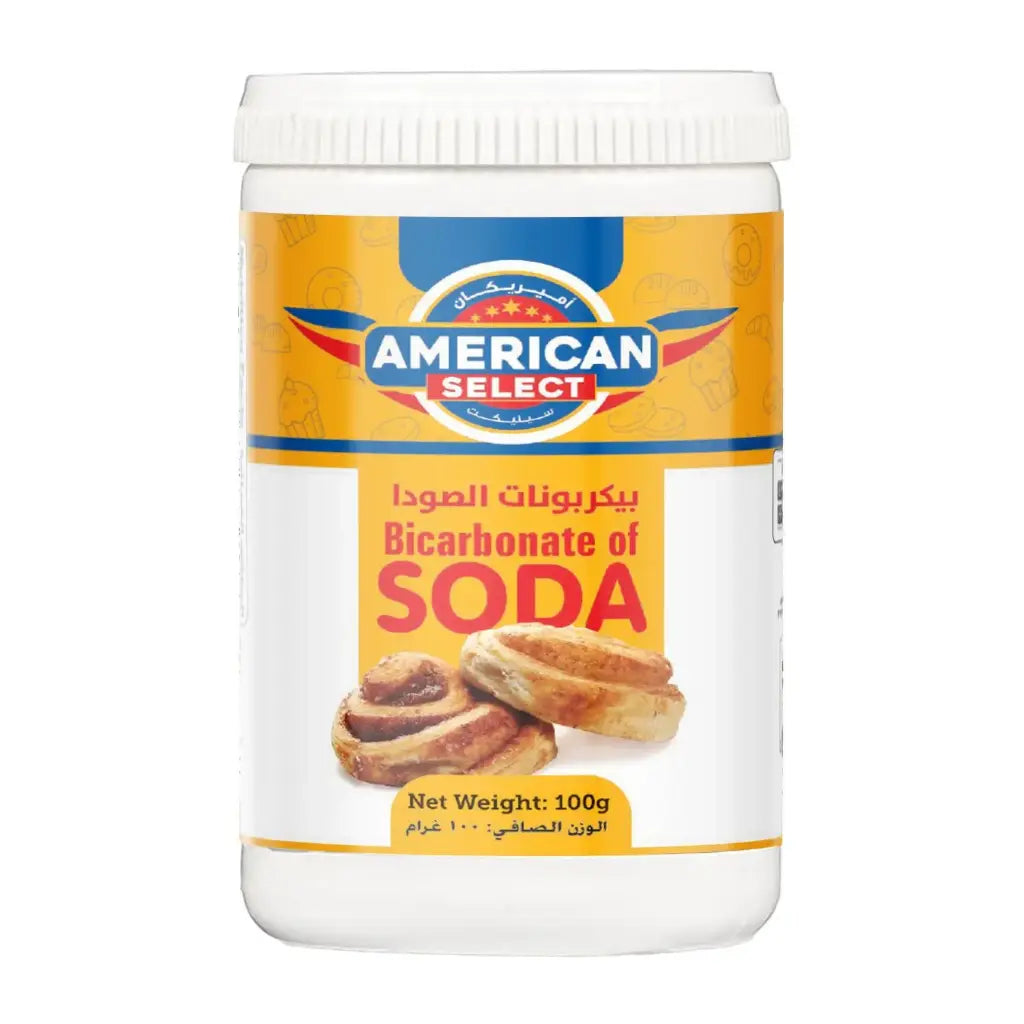 Container of American Select Bicarbonate of Soda on a white background