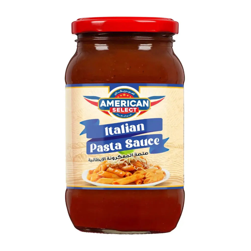 Jar of American Select Italian Pasta Sauce on a white background