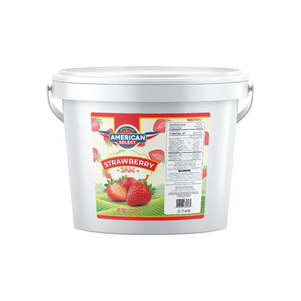 مربى الفراولة الأمريكي المختار في برطمان من البولي إيثيلين عالي الكثافة - (5 كجم)