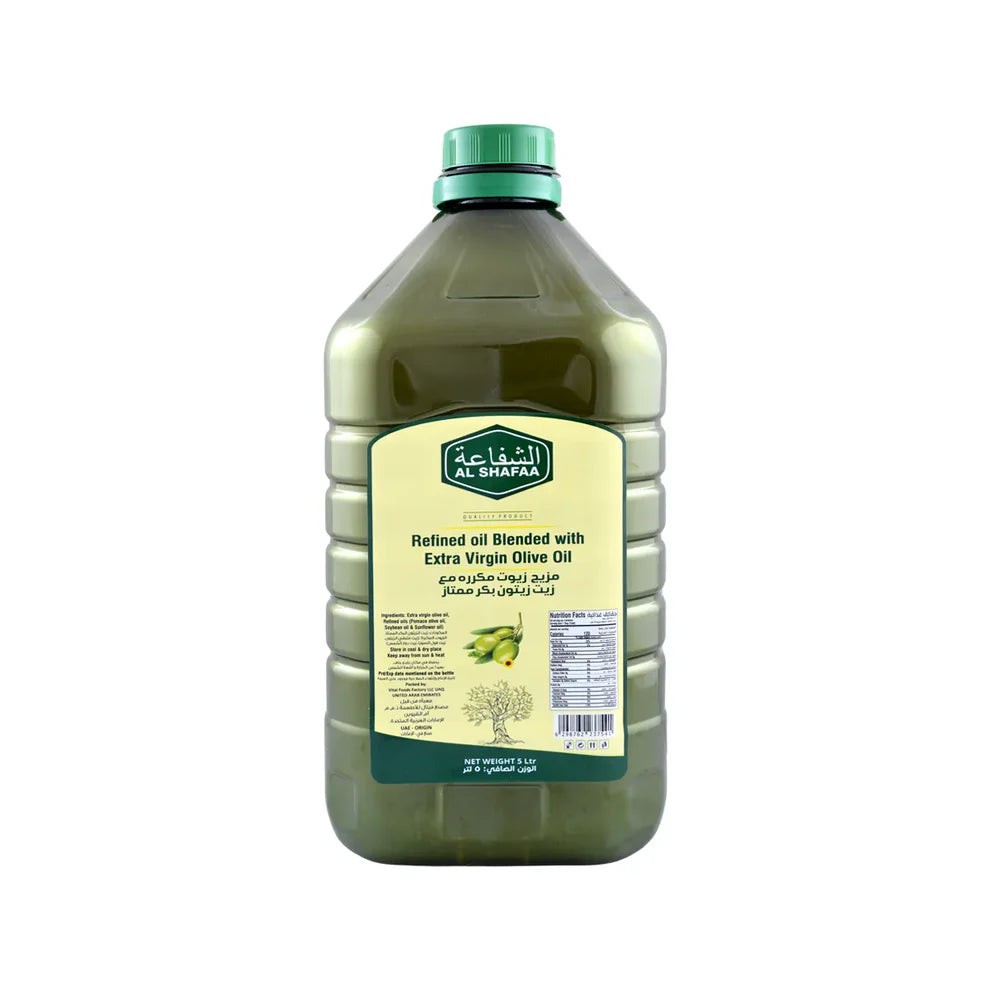 Al Shafaa Refined Oil Blended with Extra Virgin Olive Oil 5L