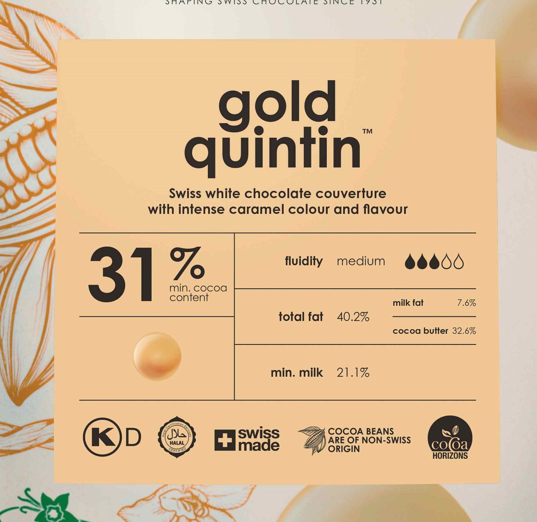 Carma Gold Quintin 31% White Chocolate Coins (1.5kg)