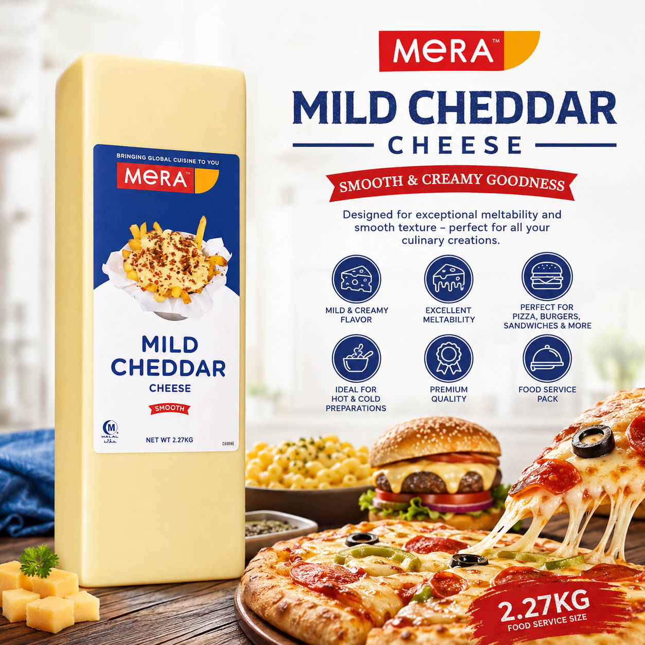 MERA Mild Cheddar Cheese (2.27kg)