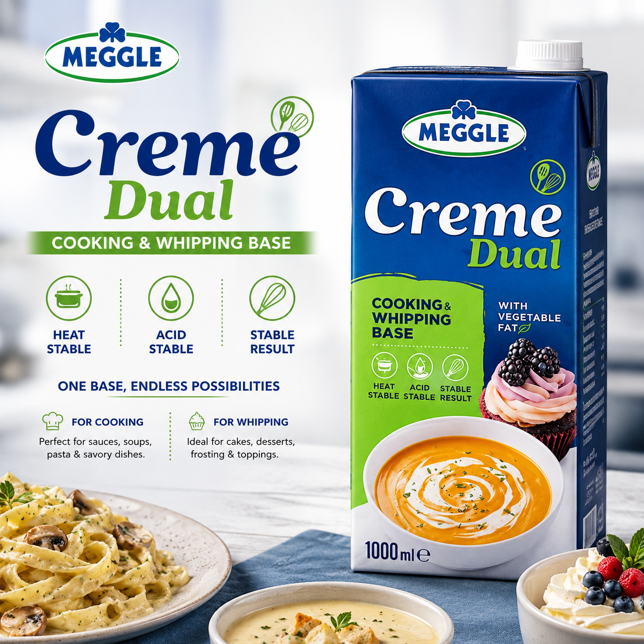 Meggle Creme Dual Cooking & Whipping Base (1000ml)
