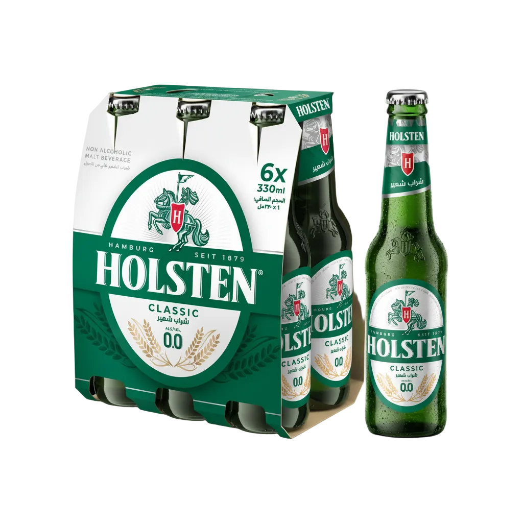 Holsten Classic 0.0% Non-Alcoholic Malt Beverage Bottles (6x330ml)