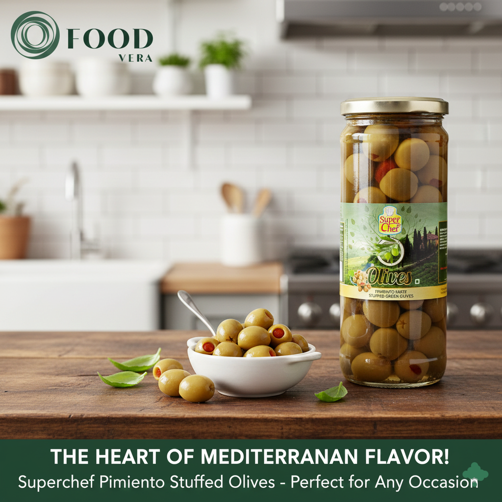 Superchef Green Olives Stuffed with Pimento (450gm)