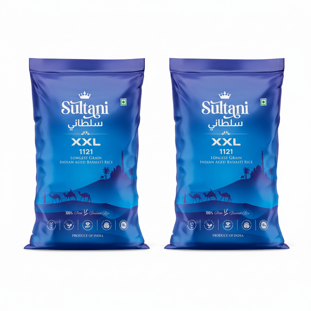 أرز سلطاني هندي بسمتي XXL 1121 حبة طويلة معتقة (19 كجم)