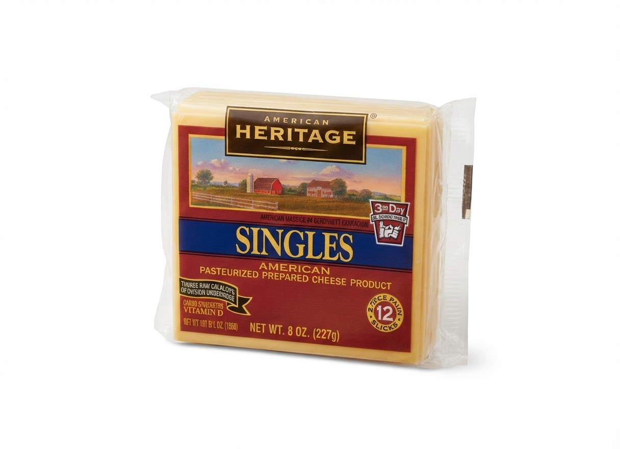 American Heritage Processed Cheese Singles (227g)