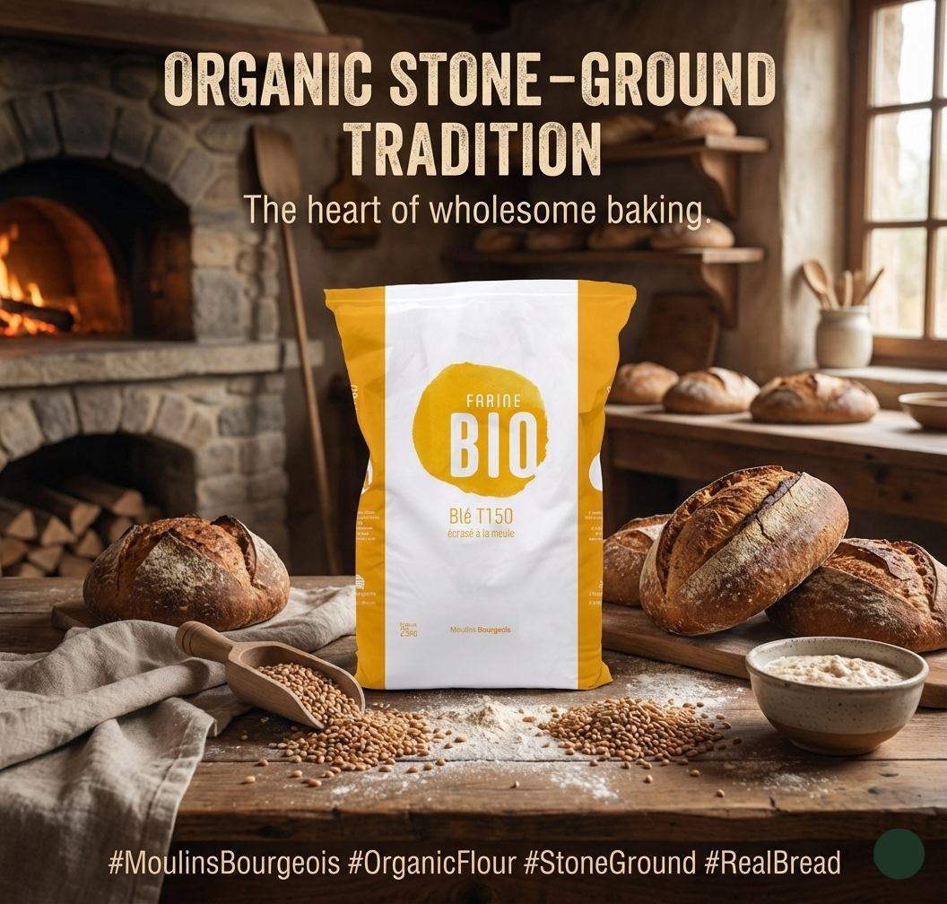 Moulins Bourgeois Organic Wheat Flour T150 Stone Ground (25kg)