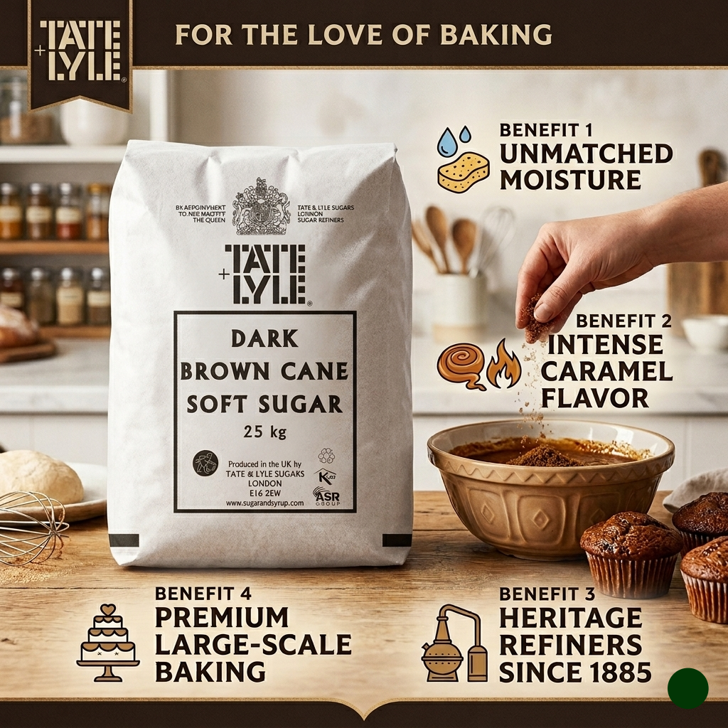 Tate & Lyle Dark Brown Cane Soft Sugar (25kg)