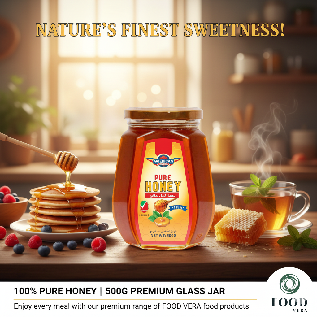 American Select Pure Honey (500g) glass jar