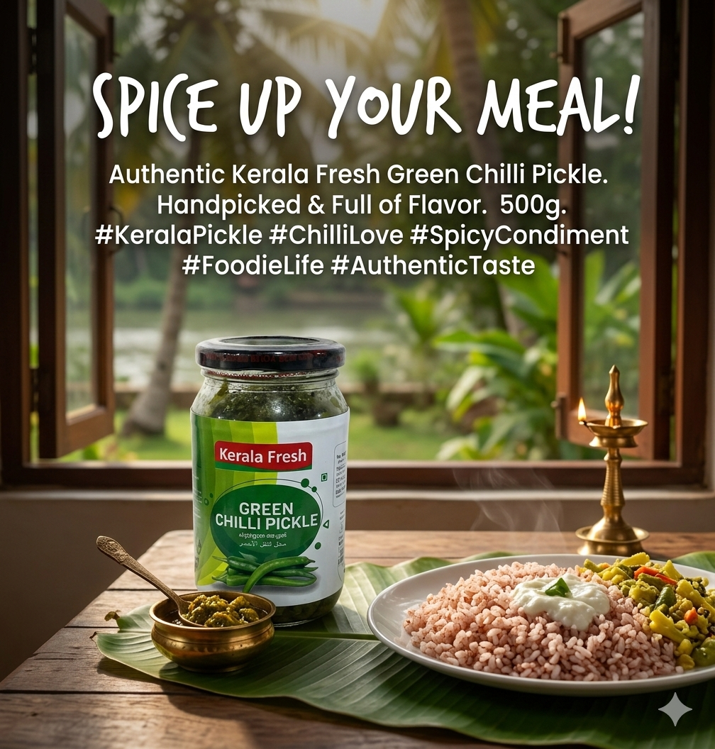 Kerala Fresh Green Chilli Pickle (400g)