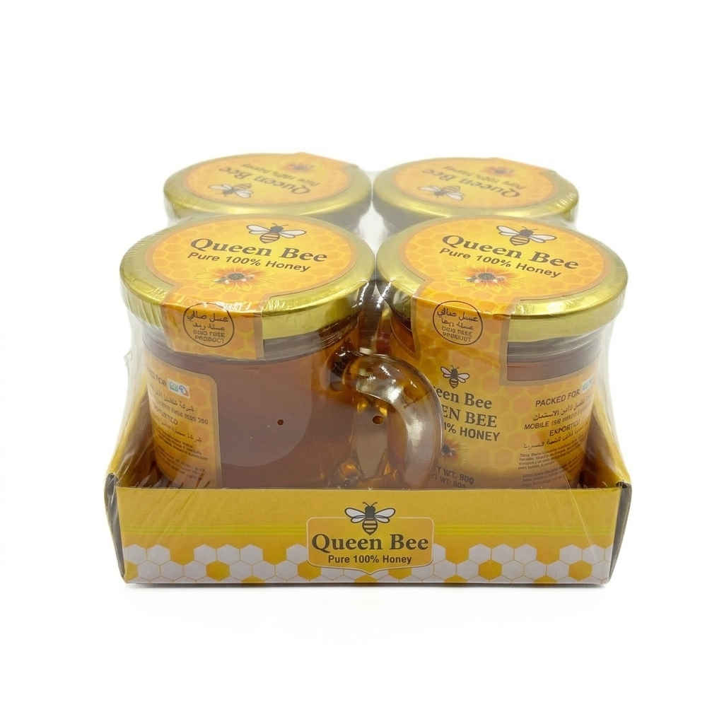 Queen Bee Honey Mug Glass Bottle (80g)