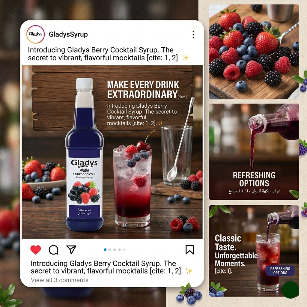 Gladys Berry Cocktail Syrup (750ml)