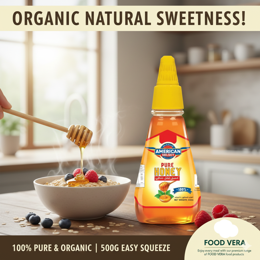 American Select Organic Pure Honey Squeezy Bottle (500g)