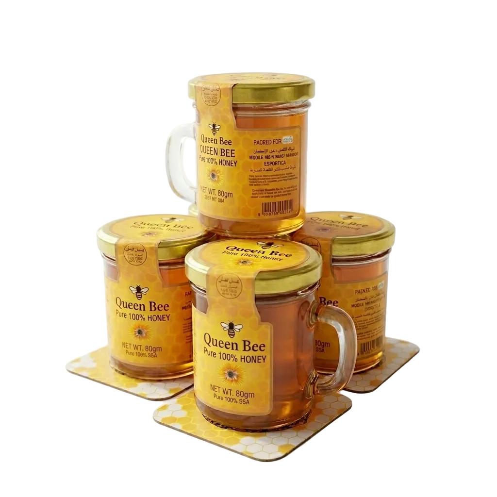 Queen Bee Honey Mug Glass Bottle (80g)