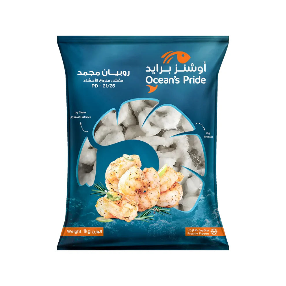 جمبري متوسط ​​الحجم 21/25 مقشر ومنزوع العرق 1 كجم 