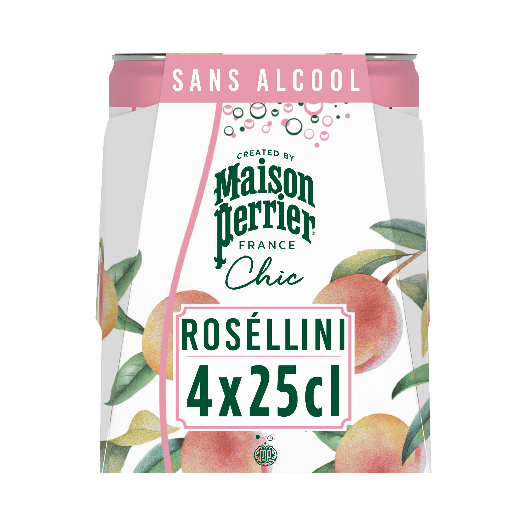 Maison Perrier Chic Roséllini Peach & Rose Sparkling Drink (4 x 250ml)