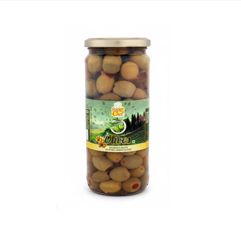 Superchef Green Olives Stuffed with Pimento (450gm)