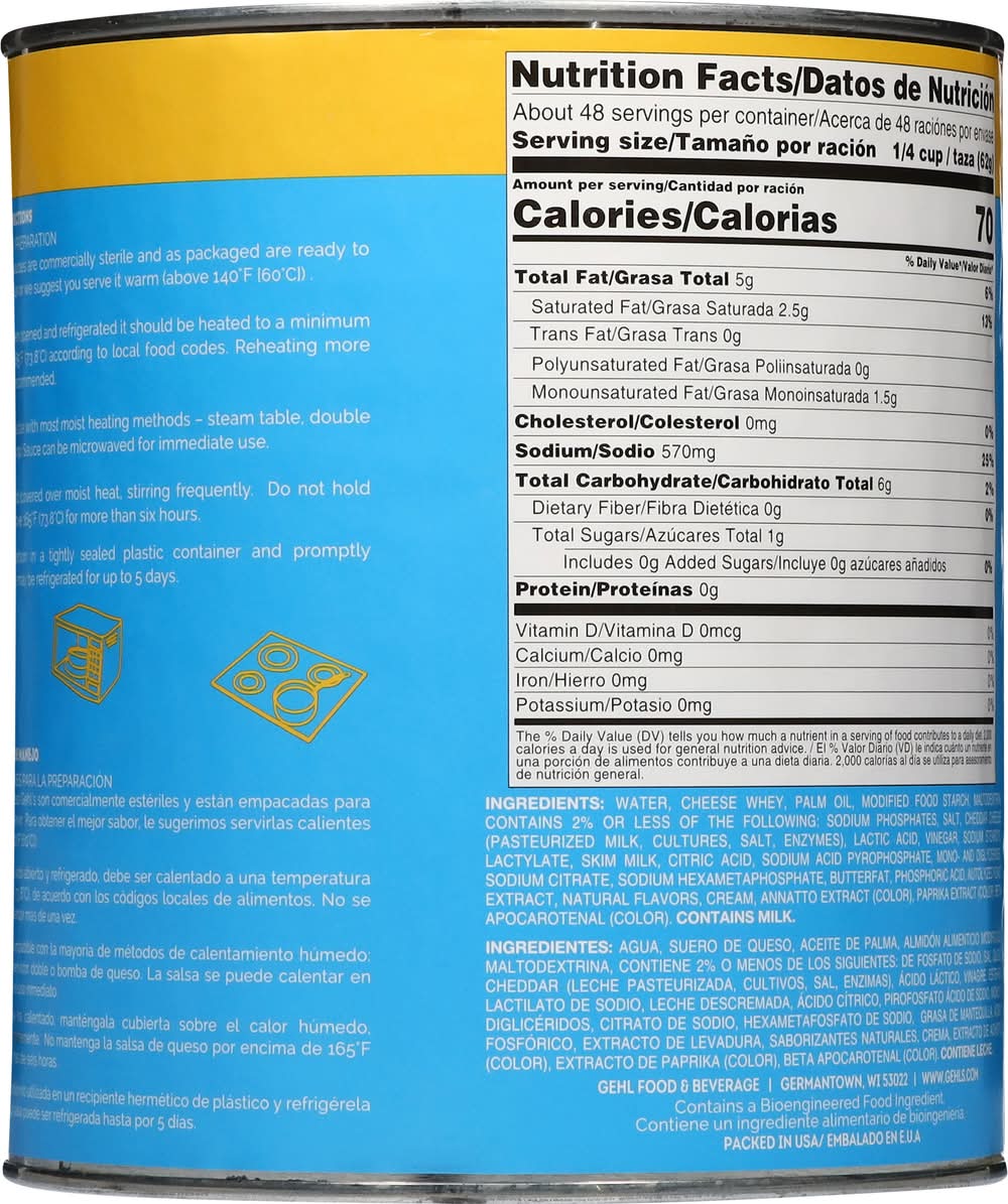 صلصة جبنة الشيدر الخفيفة من جيلز (3 كجم)