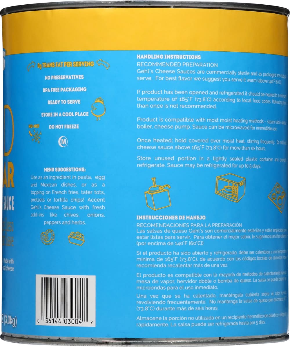 Gehl’s Mild Cheddar Cheese Sauce (3kg)