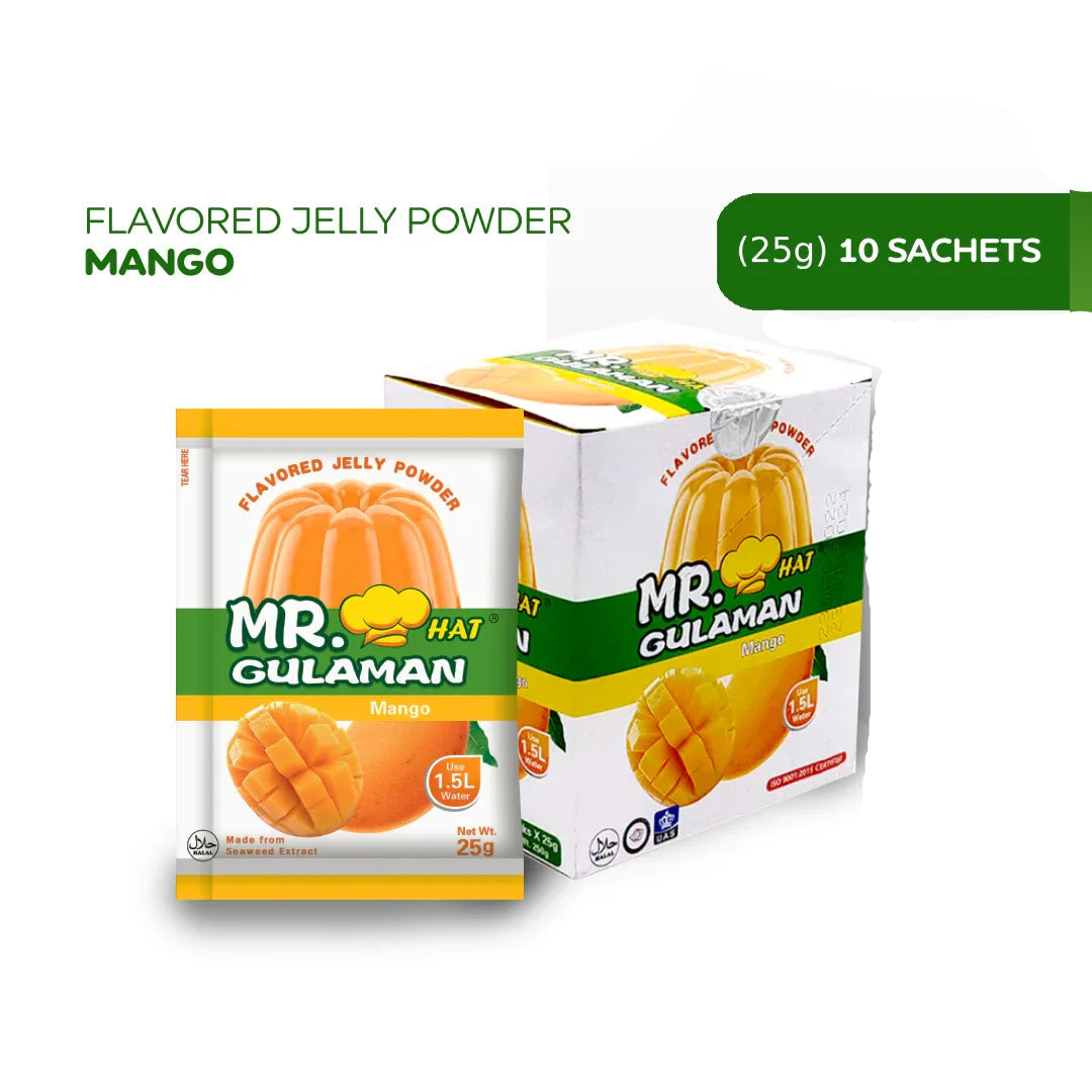 Mr. Hat Gulaman Powder Mango Flavor (10 x 25g)