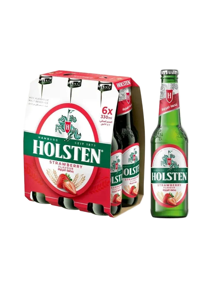 Holsten NA Strawberry Malt Beverage Bottles (6 x 330ml)