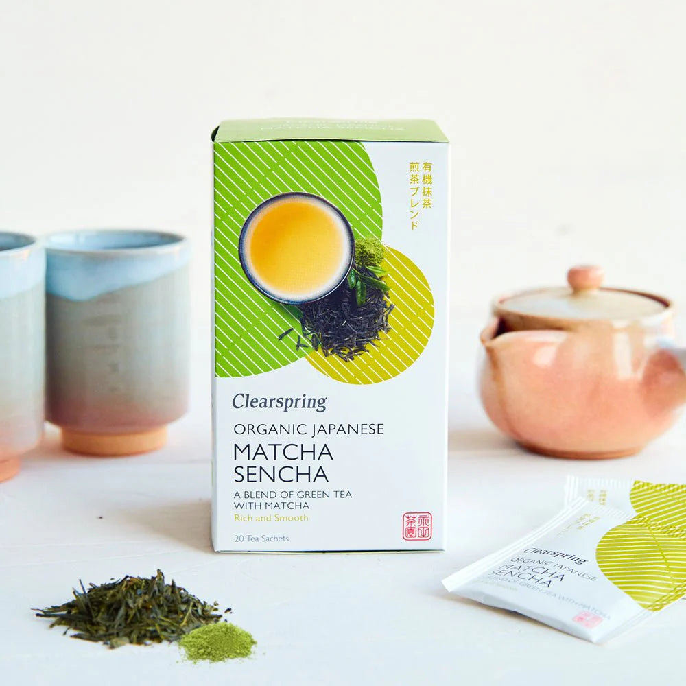 Clearspring Organic Japanese Matcha Sencha (20 Tea Sachets – 36g)