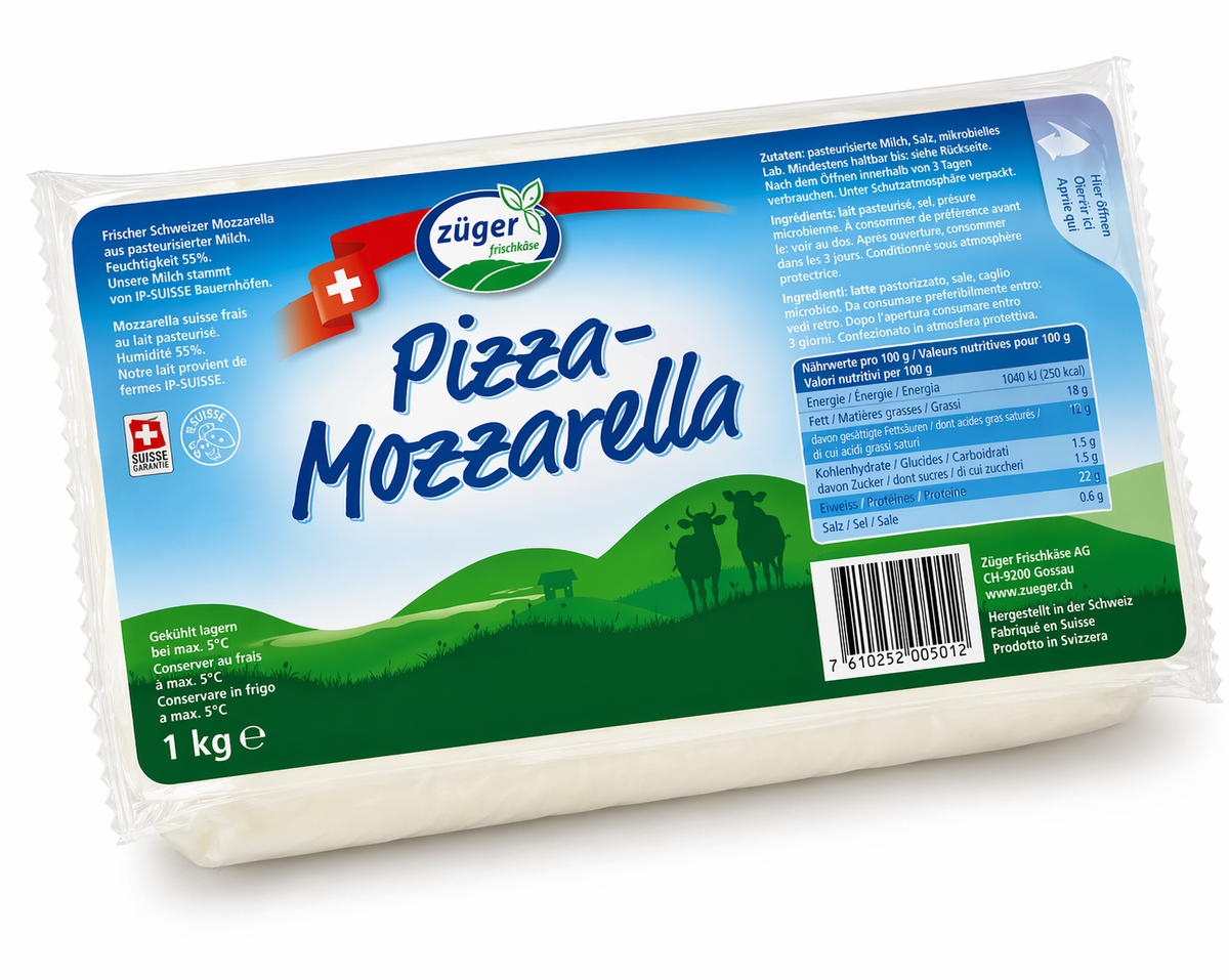 Züger Pizza-Mozzarella Cheese Block (1kg)